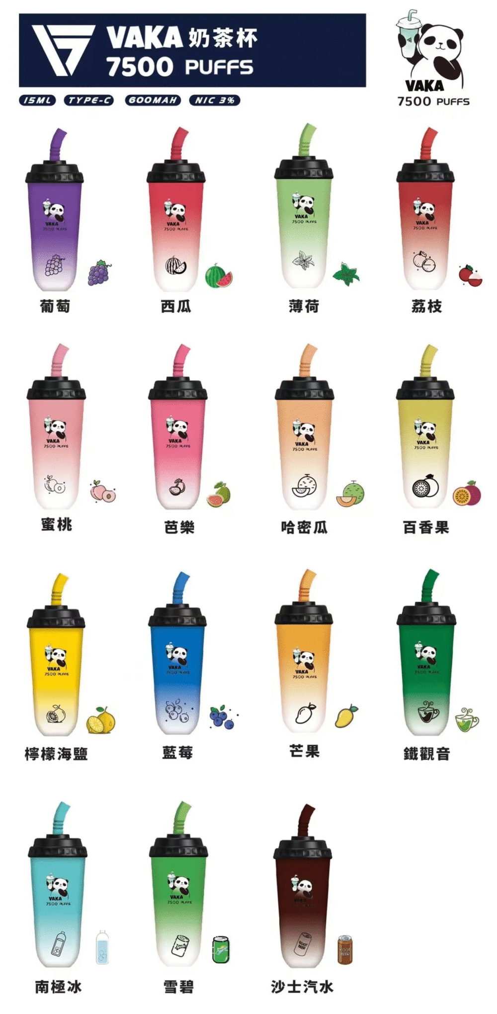 【滿十送一隻】VAKA奶茶杯7500口 / 新上市可充電 / 超級便宜
